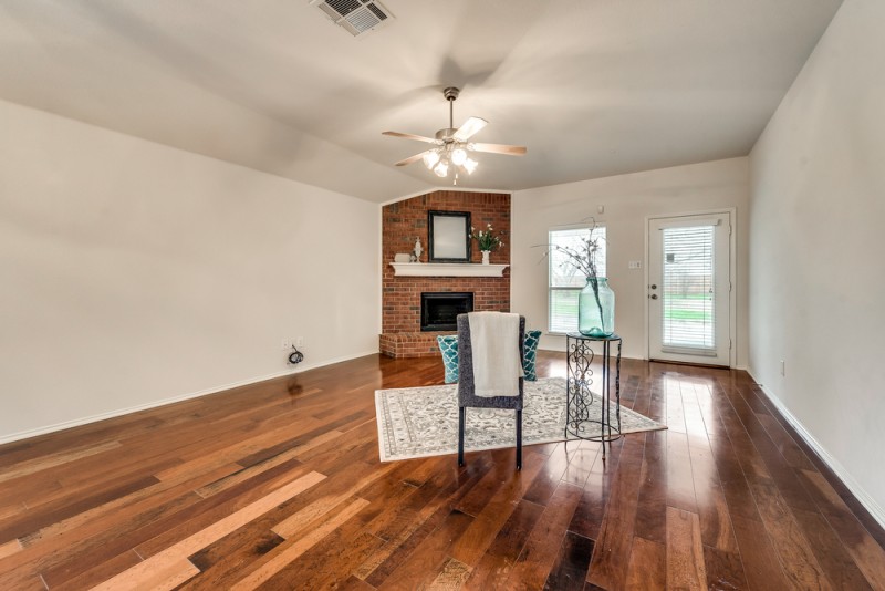    Family Room with Brick Fireplace 