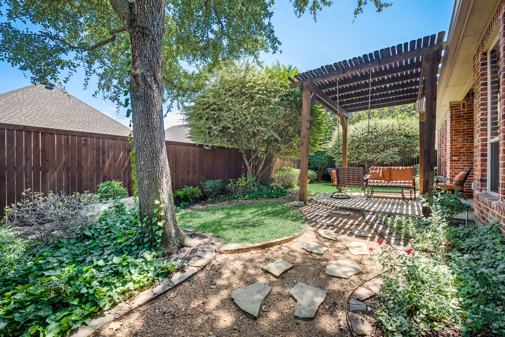    Lush Landscaping in Backyard 