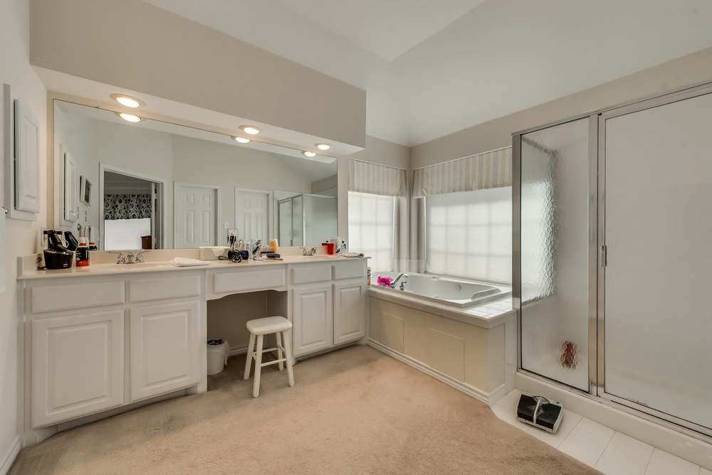    Master Bathroom with Oversized Jetted Tub and Separate Shower 