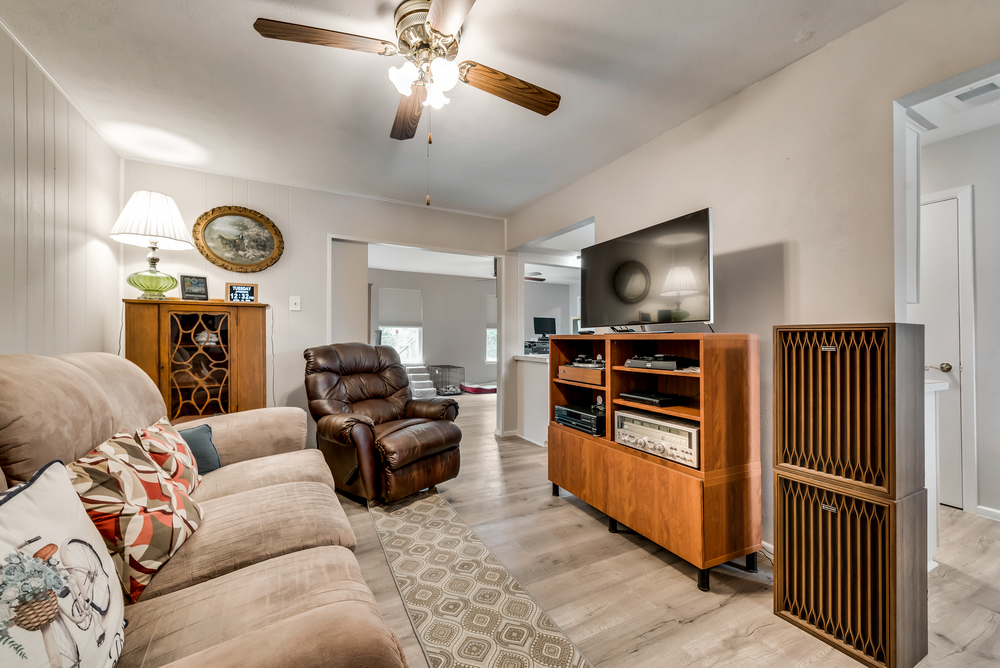    Family Room with Paneled Walls 