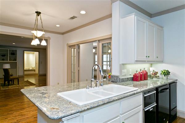    Kitchen view of  Breakfast and Family rooms 