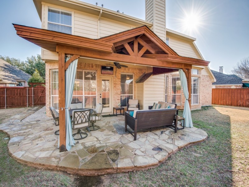    Arbor Covered Flagstone Patio 