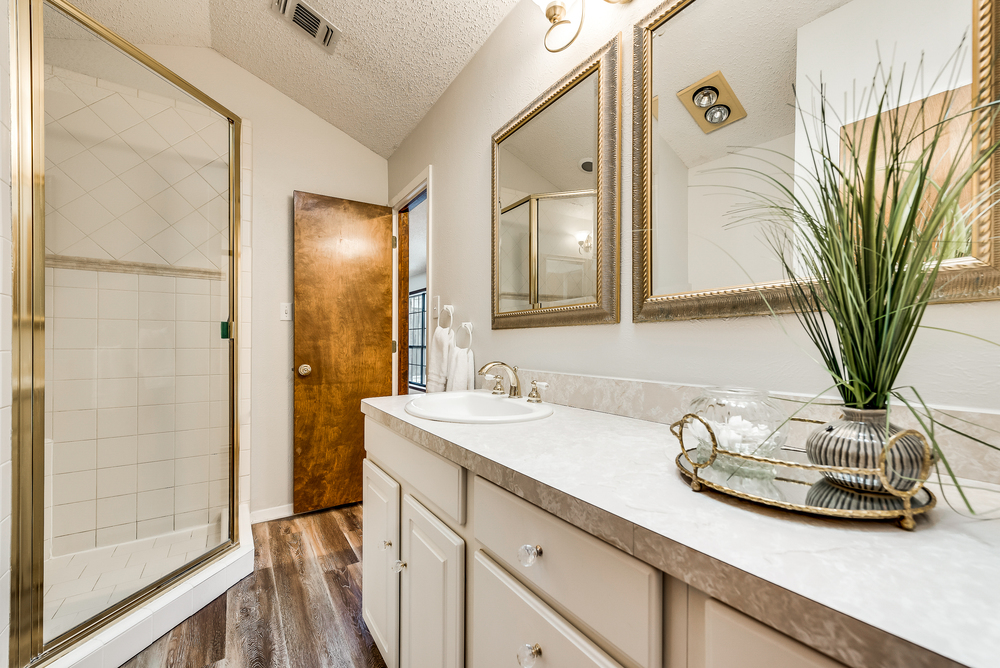    Master Bathroom has Stand Up Shower and Hall Entry 