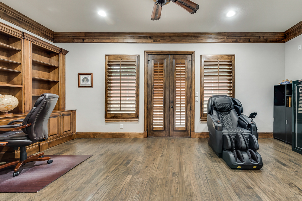    Richly Appointed Study with Wall of Built Ins 