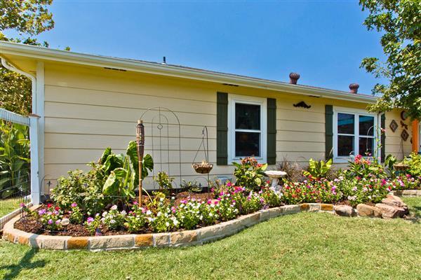    Vibrant Flower Beds in Yard 