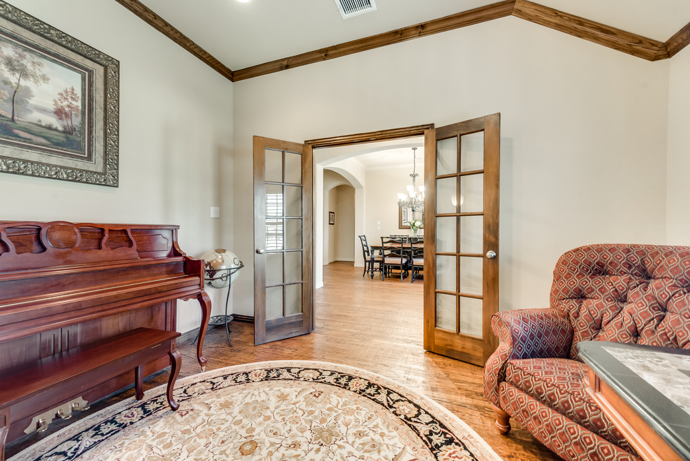    Richly Appointed Study with French Doors 