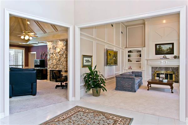    Foyer to Living and Family Rooms 