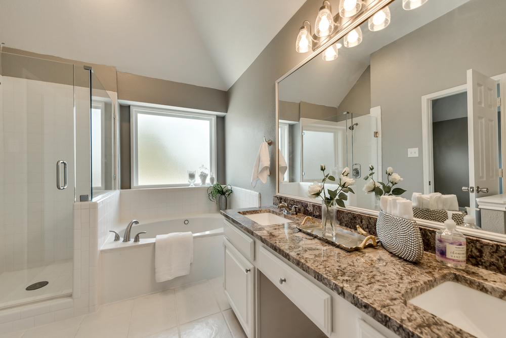    Spa Like Master Bath with Seamless Glass Shower 