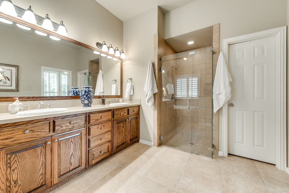    Master Bathroom with Seamless Glass Shower 