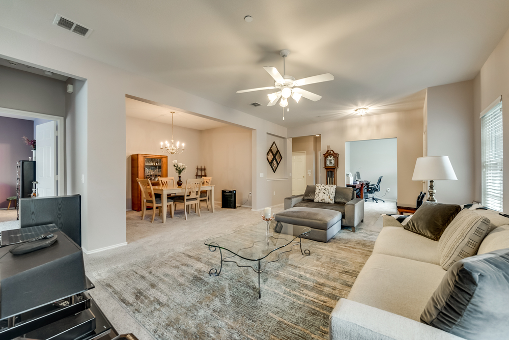    Family Room Opens to Dining Area 