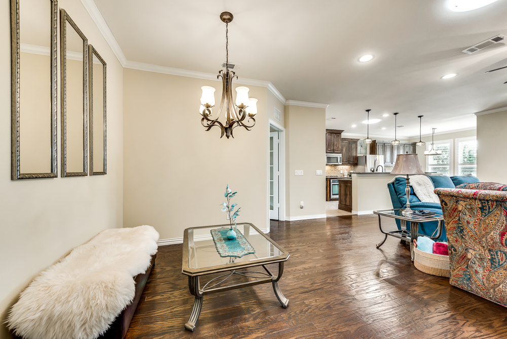    Formal Dining Area with Chic Chandelier 