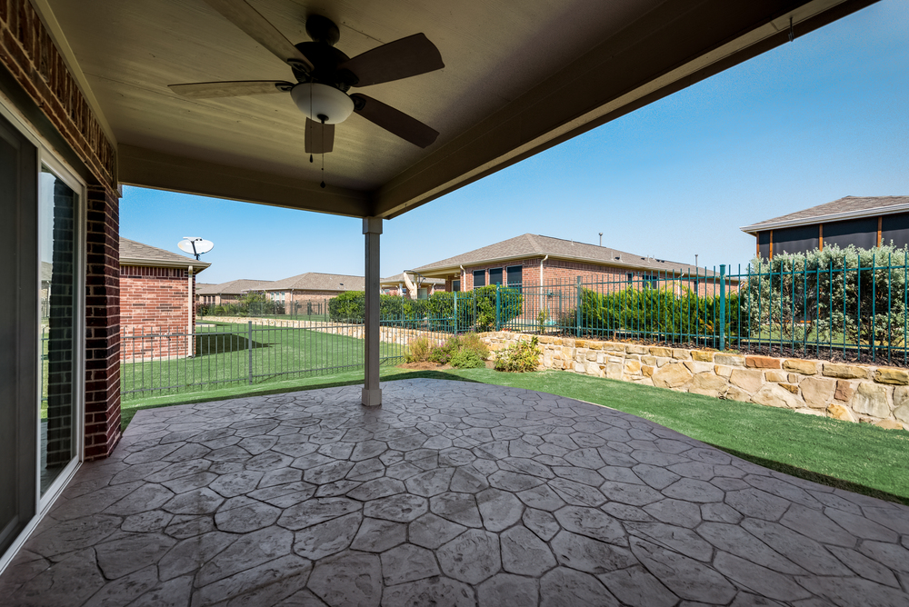    Extended Stamped Concrete Covered Patio 