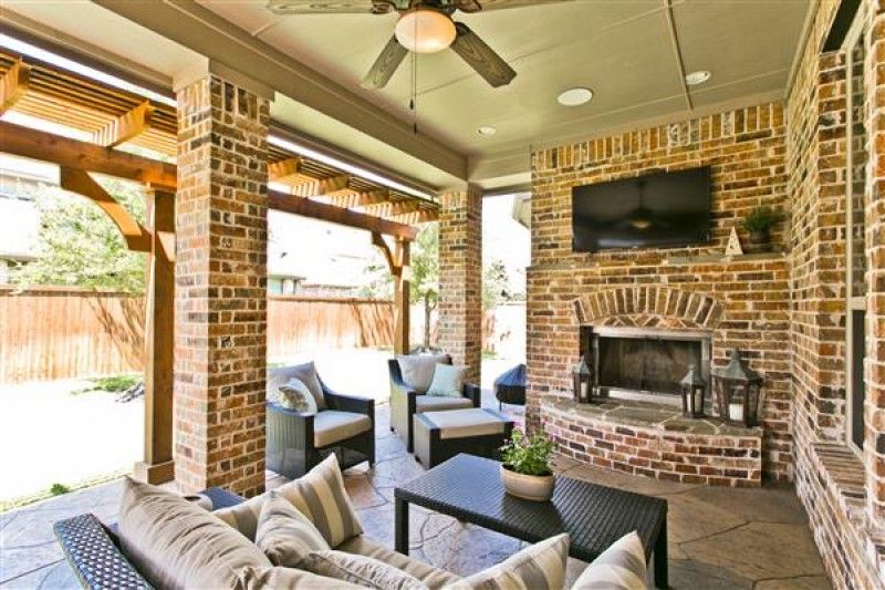    Pergola Covered Patio  Fireplace 