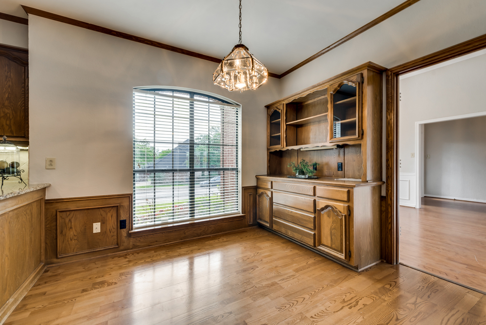    Charming Breakfast Nook has Built In Hutch 